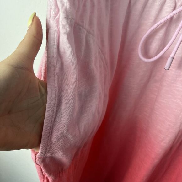 Talbots Super soft Slub Drawstring Waist Dress Dip Dye Pink Size XL Pockets 248 - Picture 4 of 9